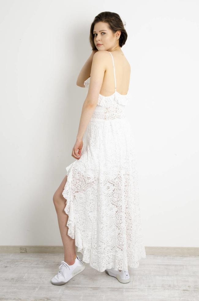 KOMBINEZON AŻUROWY BIAŁY