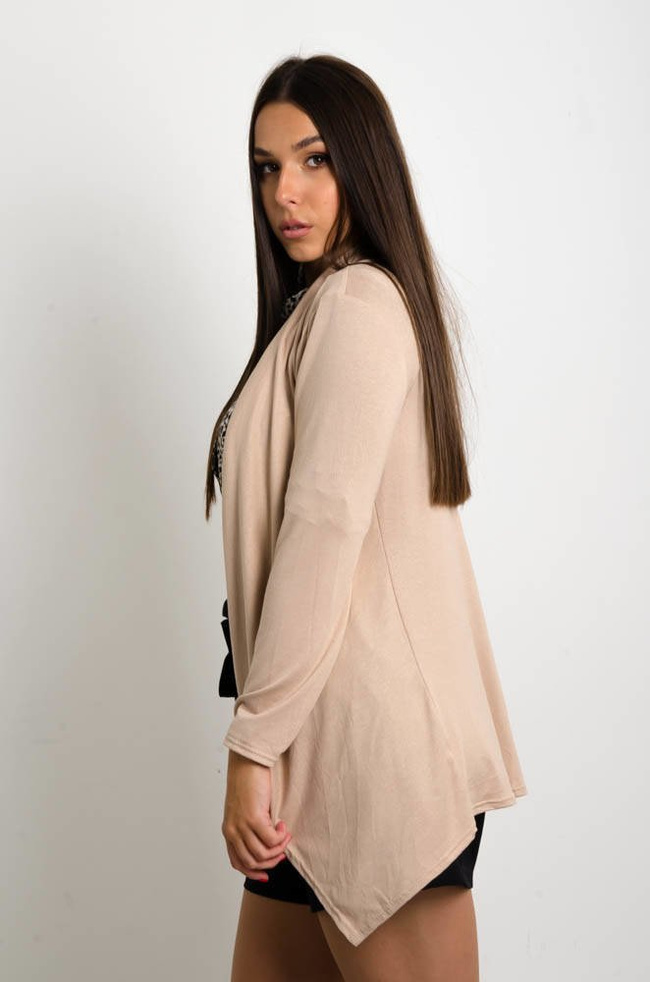 BEŻOWA ASYMETRYCZNA NARZUTKA