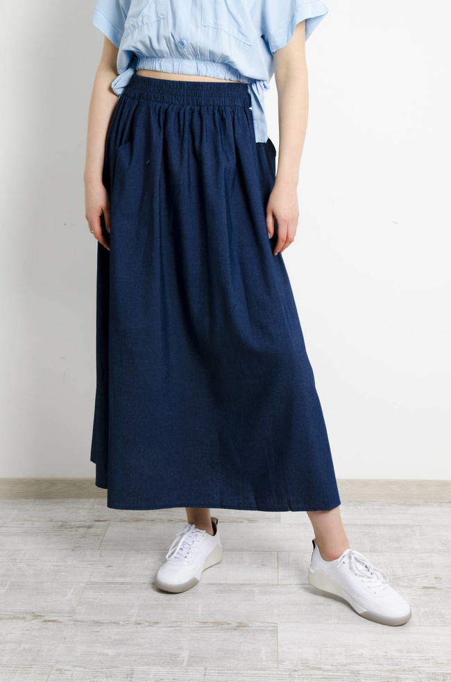 SPÓDNICA MAXI- GRANATOWA 