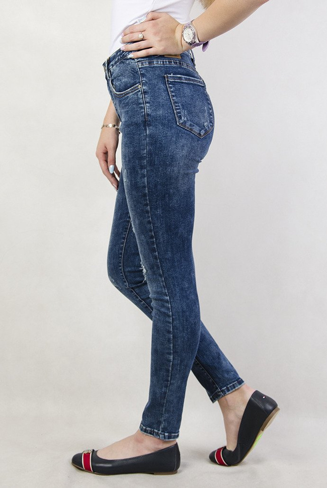 (ROZMIAR L-4XL) Spodnie jeansowe rurki 