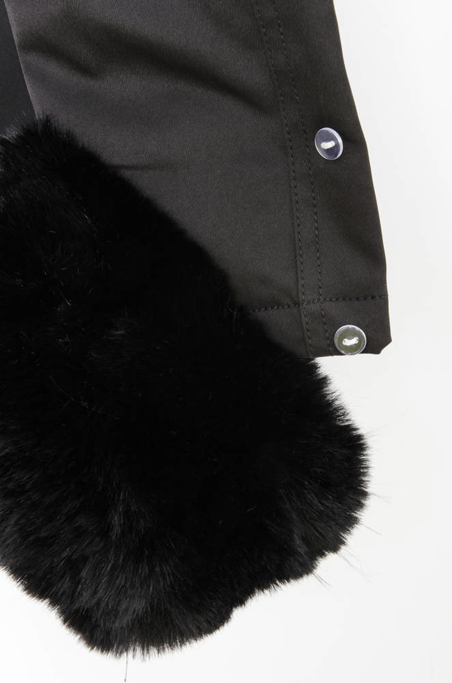 CZARNA KURTKA PARKA ZIMOWA Z ODPINANYM FUTERKIEM