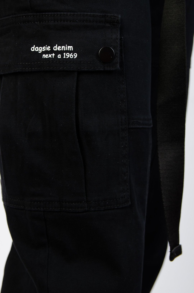 CZARNE SPODNIE TYPU JOGGER Z WYSOKIM STANEM 