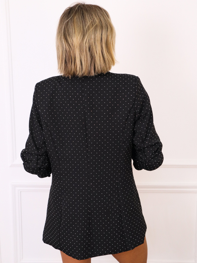 MARYNARKA ZDOBIONA CYRKONIAMI- CZARNA