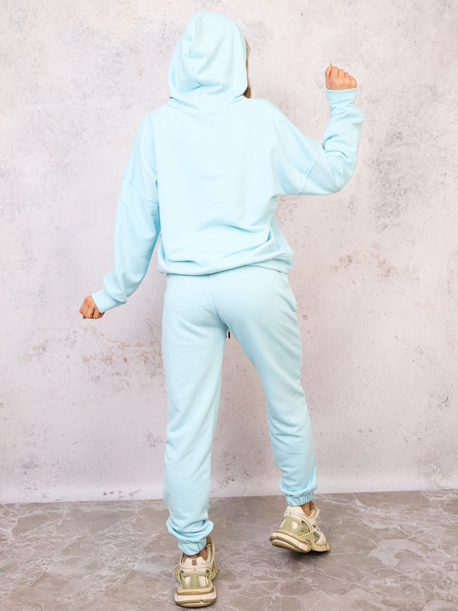 KOMPLET DRESOWY BLUZA Z KAPTUREM+ SPODNIE- NIEBIESKI