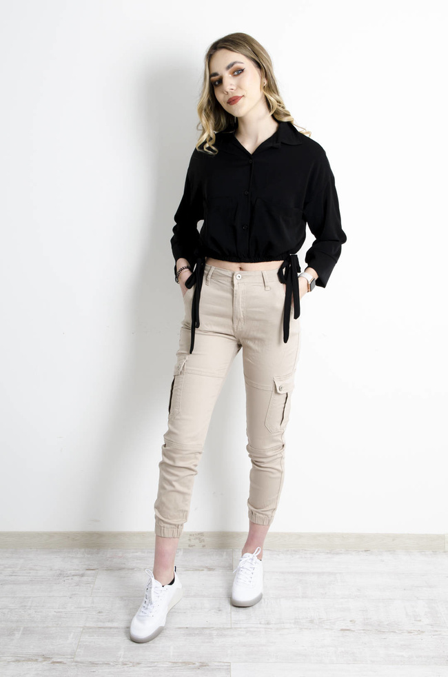 SPODNIE BEŻOWE CARGO