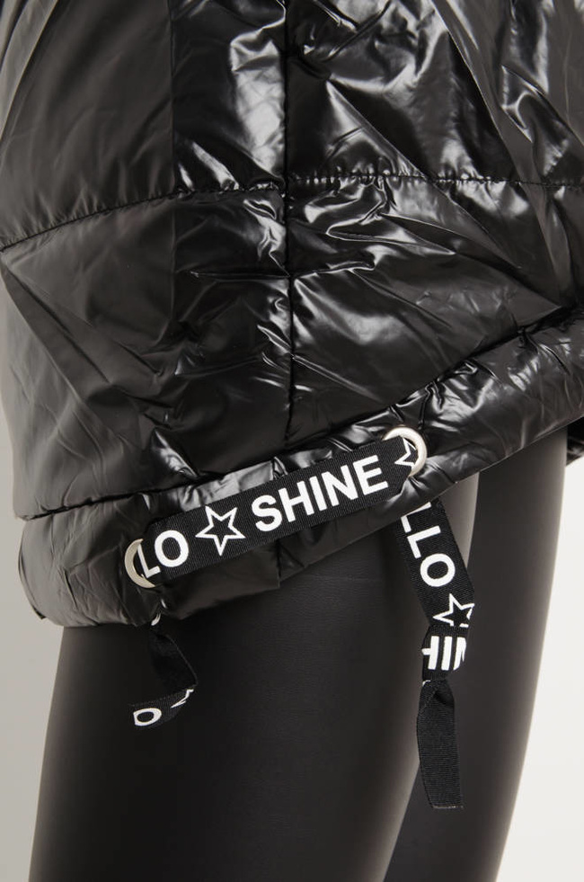 KURTKA PRZEJŚCIOWA ASYMETRYCZNA- CZARNA