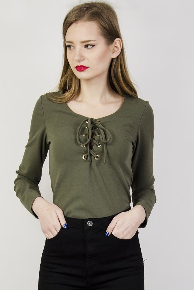 Zielone body z wiązaniami