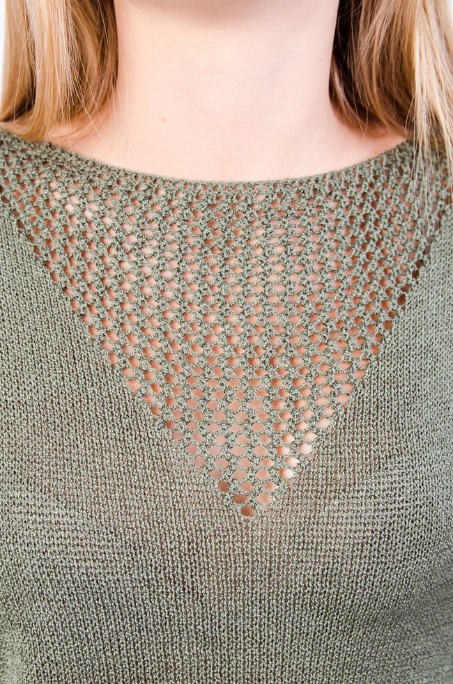 ZIELONY AKRYLOWY KOMPLET SPODENKI + BLUZKA