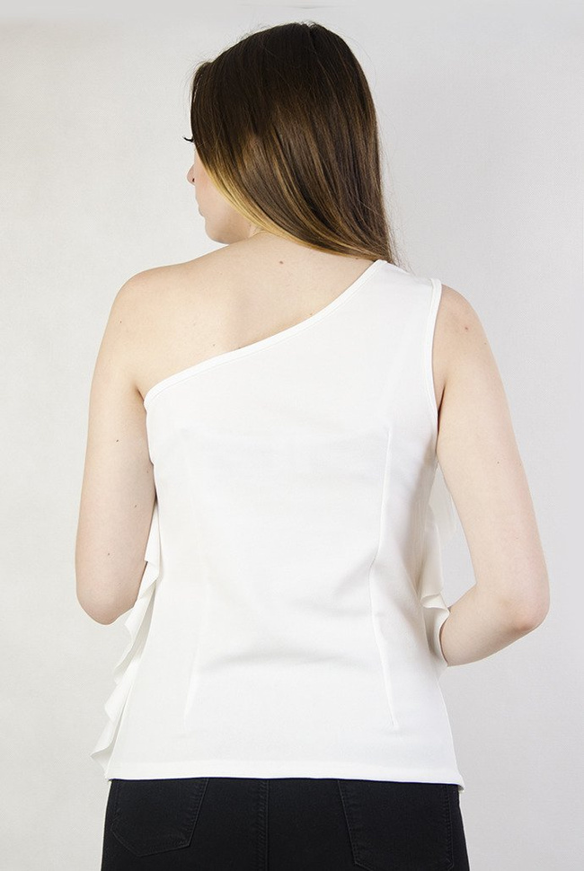 Biała bluzka z falbanami