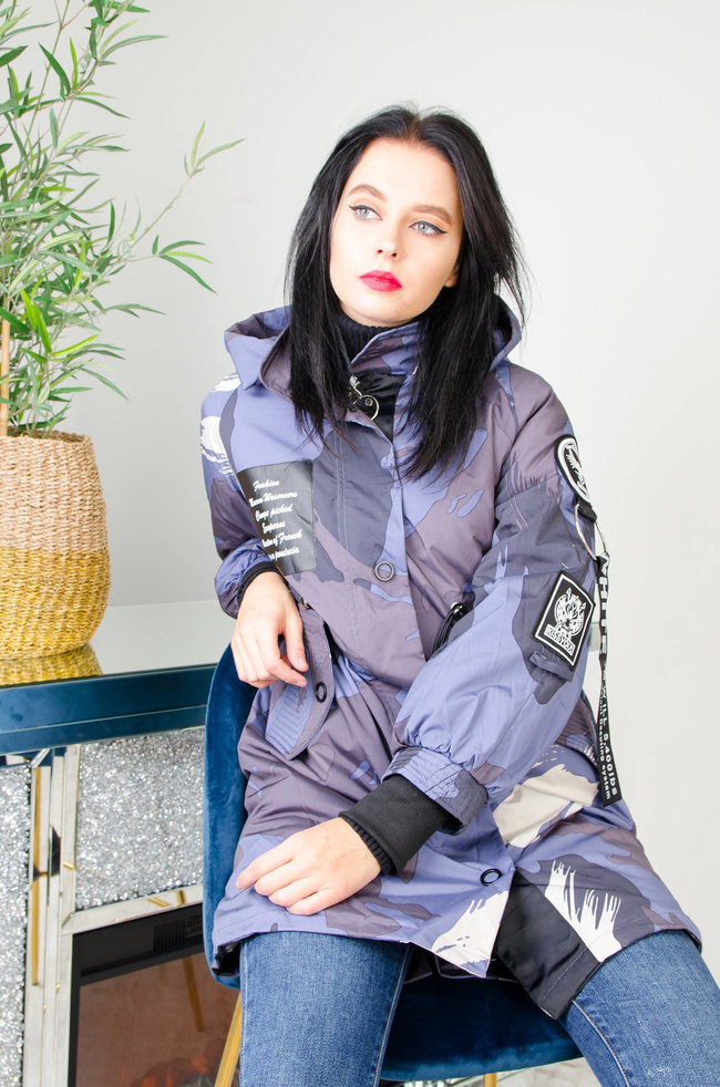 KURTKA PARKA NIEBIESKA  MORO