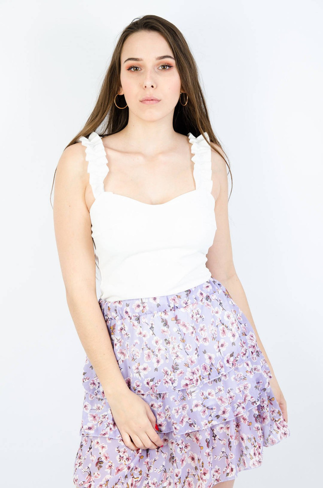 BIAŁE BODY NA RAMIĄCZKA Z FALBANKAMI