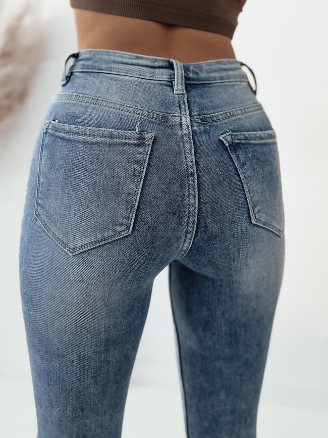 JASNO NIEBIESKIE SPODNIE JEANSOWE Z WYSOKIM STANEM