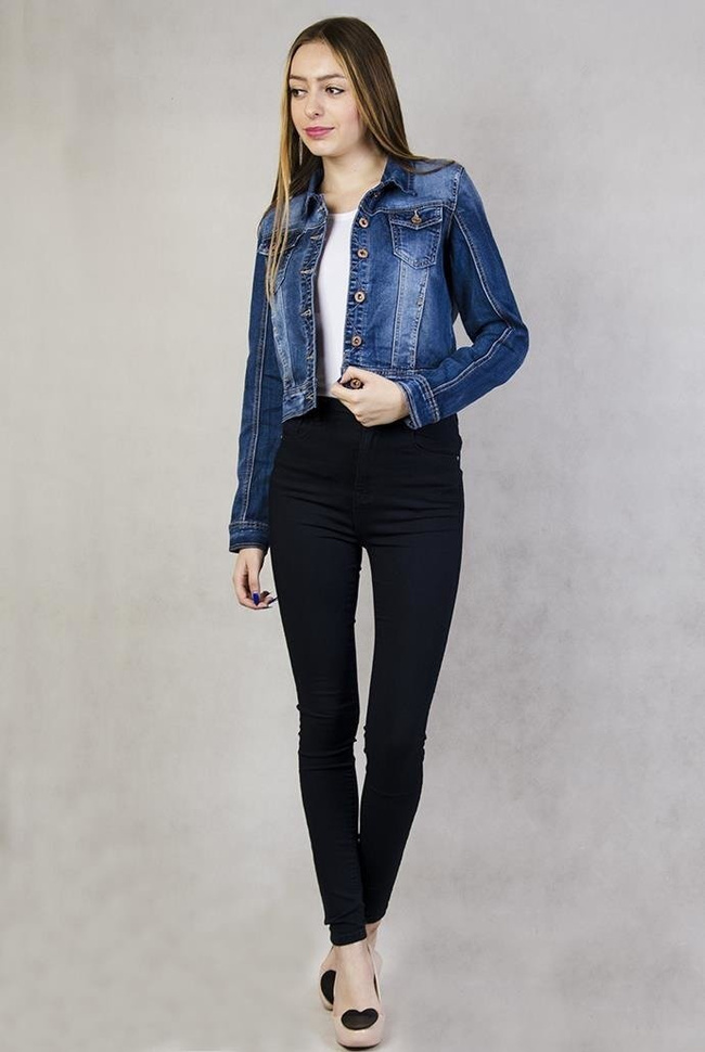 Krótka kurtka jeansowa