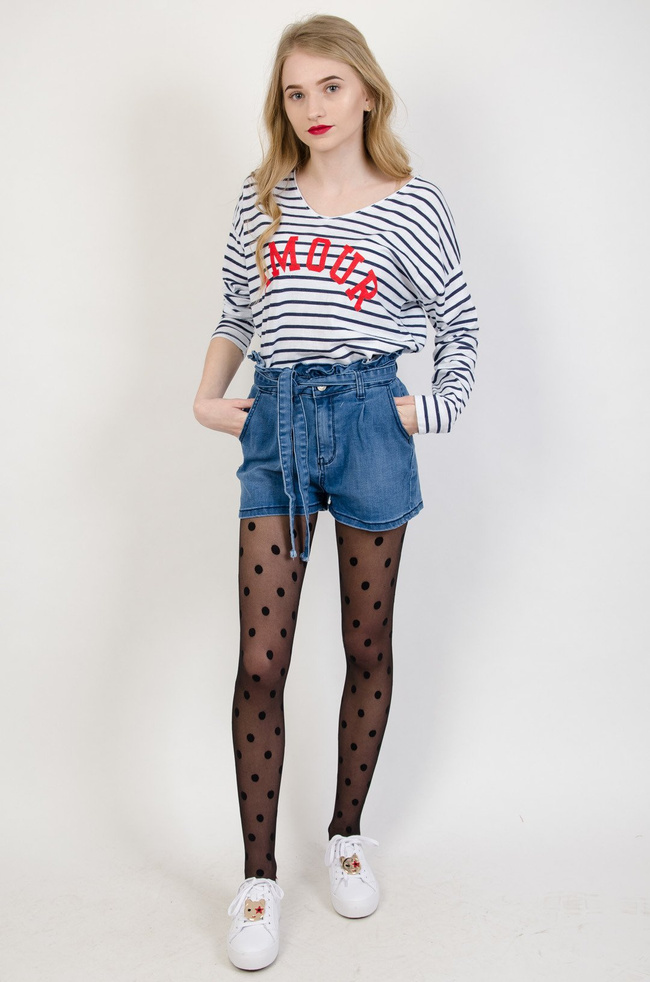 Biała bluzka oversize w paski