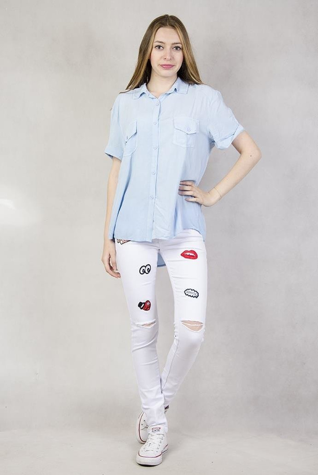 Koszula na krótki rękaw niebieska