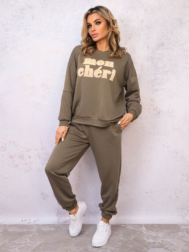 KOMPLET DRESOWY BLUZA Z NAPISEM+ SPODNIE- FANGO