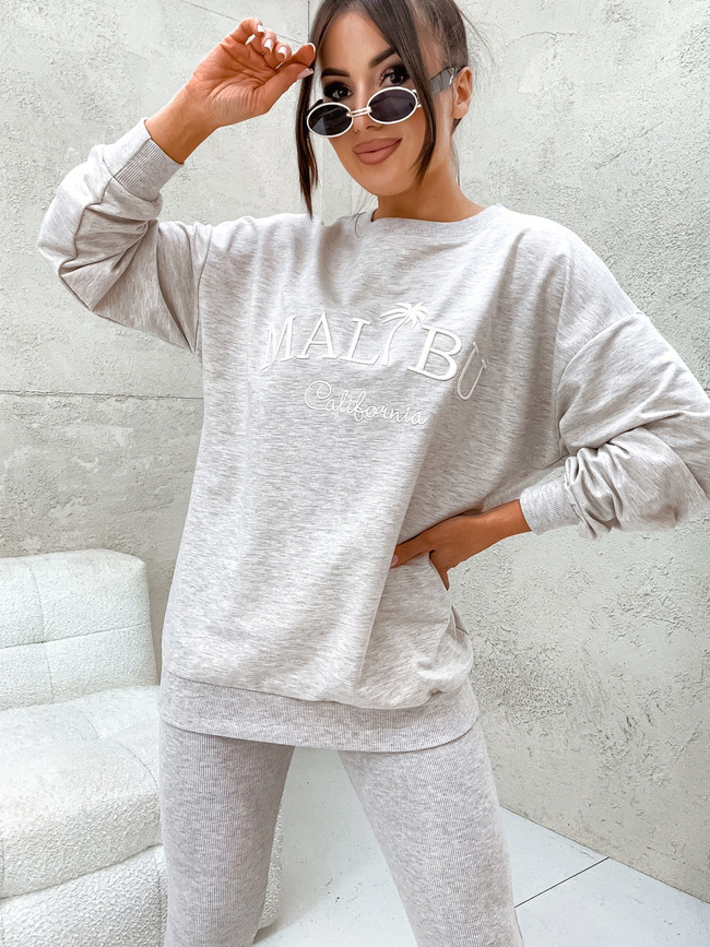 KOMPLET BAWEŁNIANY BLUZA + LEGINSY- SZARY