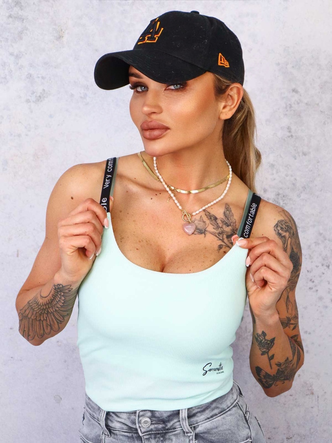 USZTYWNIANY TOP NA REGULOWANYCH RAMIĄCZKACH- MIĘTOWY