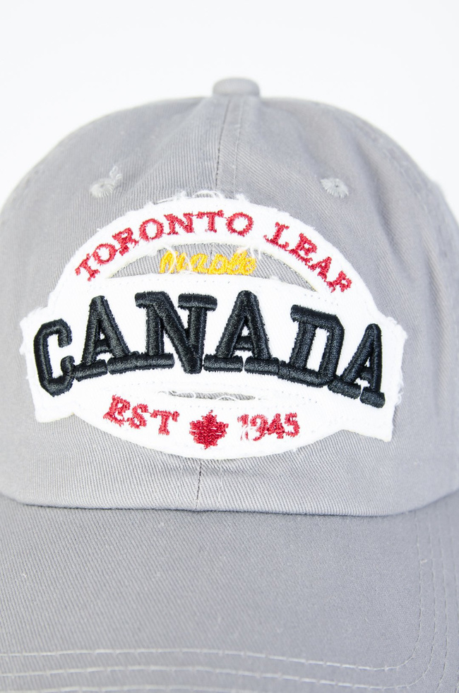 SZARA CZAPKA Z DASZKIEM "CANADA"