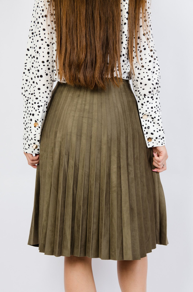 Spódnica zamszowa z plisowaniem