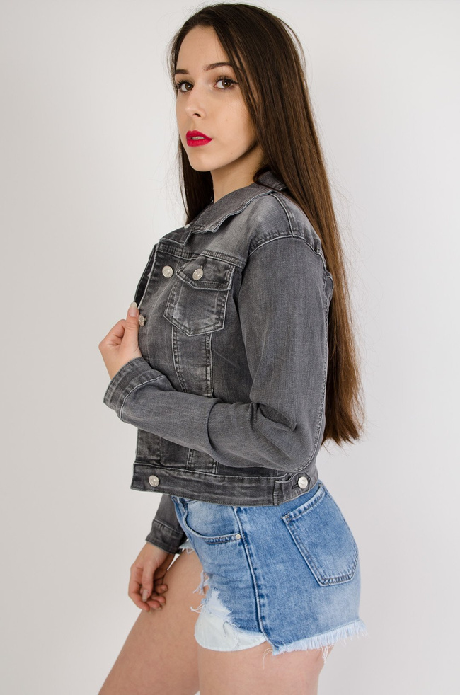 Szara kurtka jeansowa 
