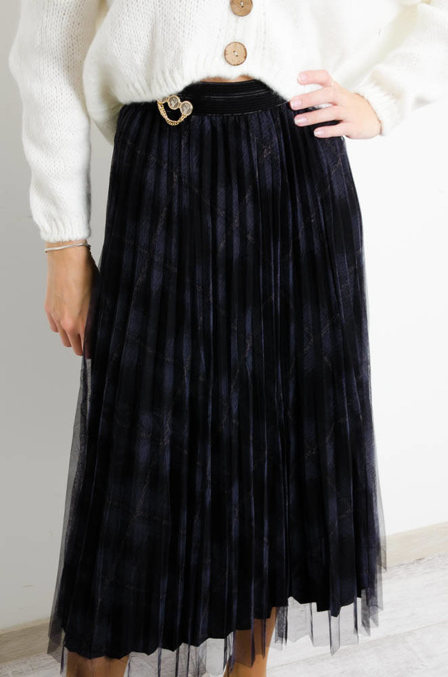 CZARNA DWUSTRONNA SPÓDNICA Z TIULEM