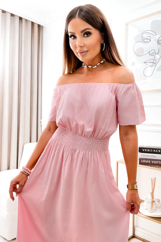 SUKIENKA MAXI HISZPANKA Z GUMĄ W PASIE- RÓŻOWA