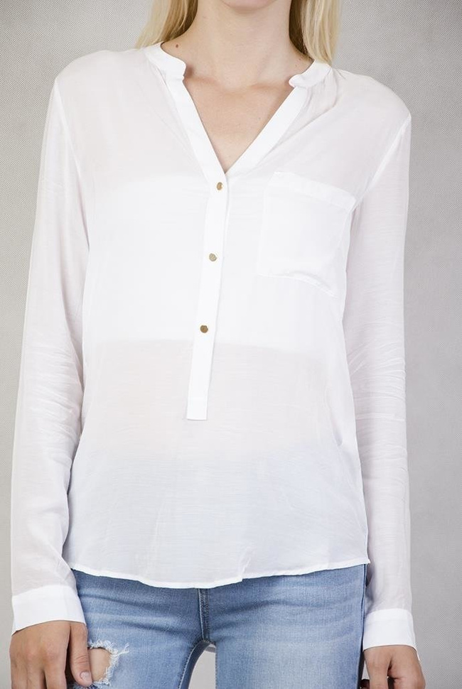 Koszula zapinana na 3 guziki biała