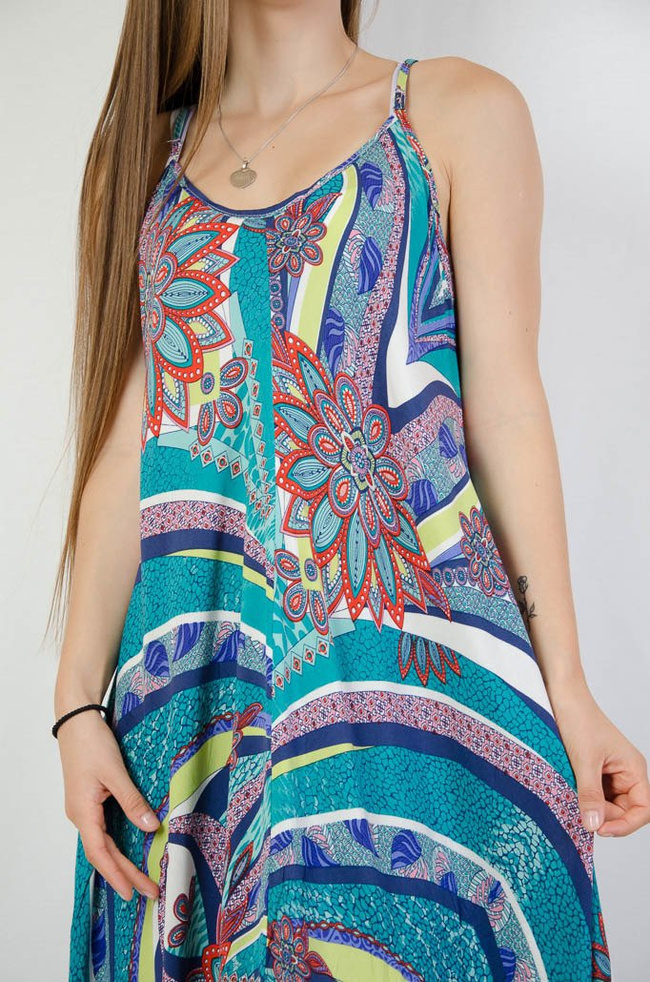 ASYMETRYCZNA SUKIENKA W KOLOROWE WZORY