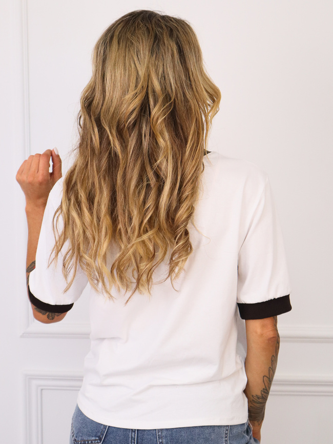 BLUZKA BAWEŁNIANA Z NAPISEM CHOCOLATE- BIAŁA