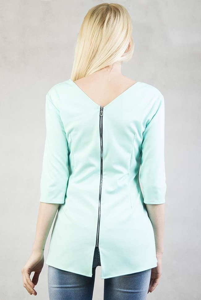 Turkusowa asymetryczna bluzka