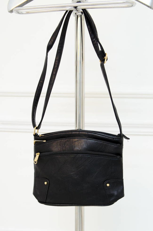 TOREBKA LISTONOSZKA Z ZAMKAMI- CZARNA 