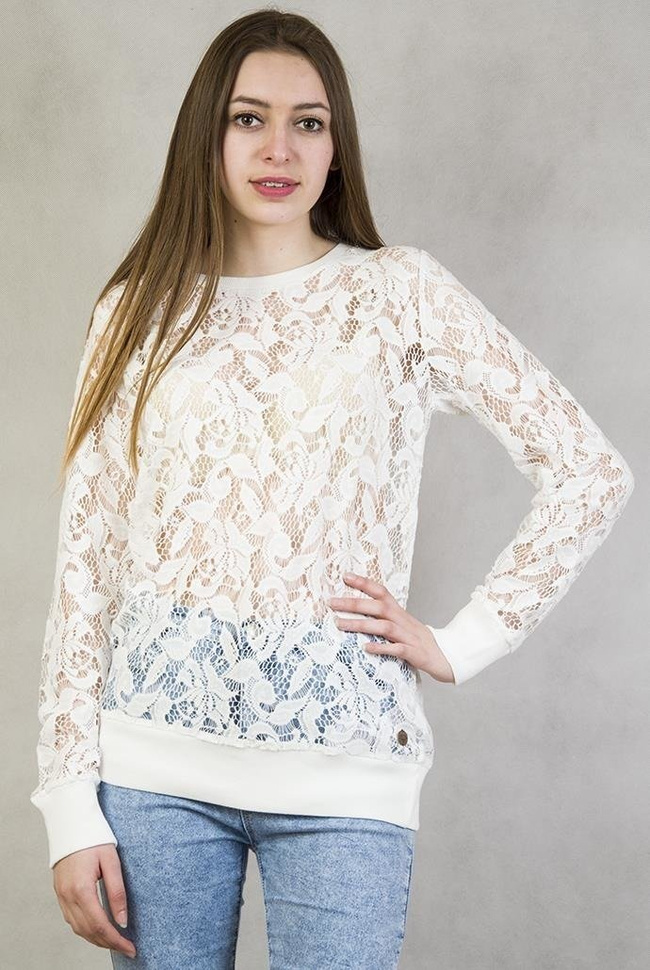 Biała bluzka koronkowa