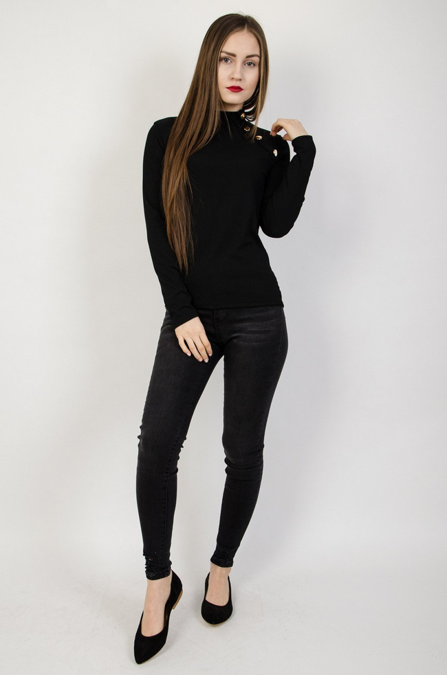 Bluzka prążkowana ze złotymi guzikami