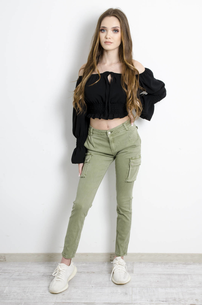 SPODNIE ZIELONE CARGO