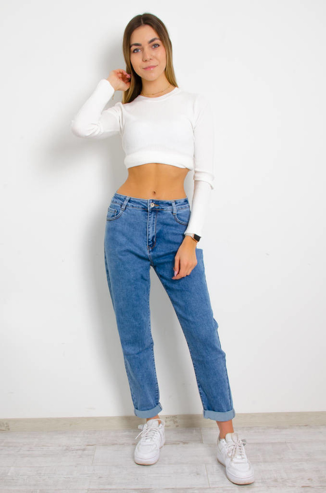 SPODNIE JEANSOWE MOM STRETCH- WYSOKI STAN