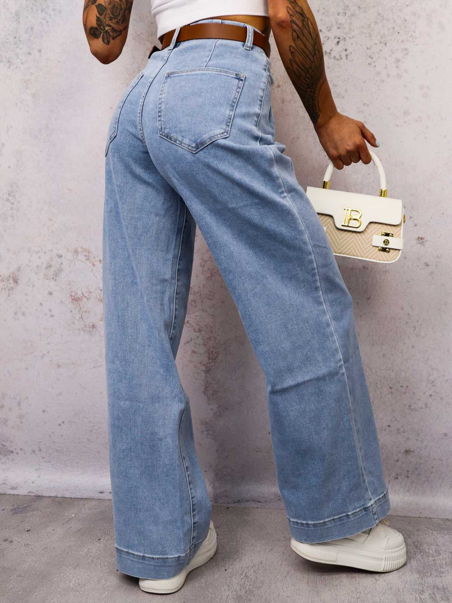 SPODNIE JEANSOWE Z PRZESZYCIAMI PRZY KIESZENIACH+ PASEK