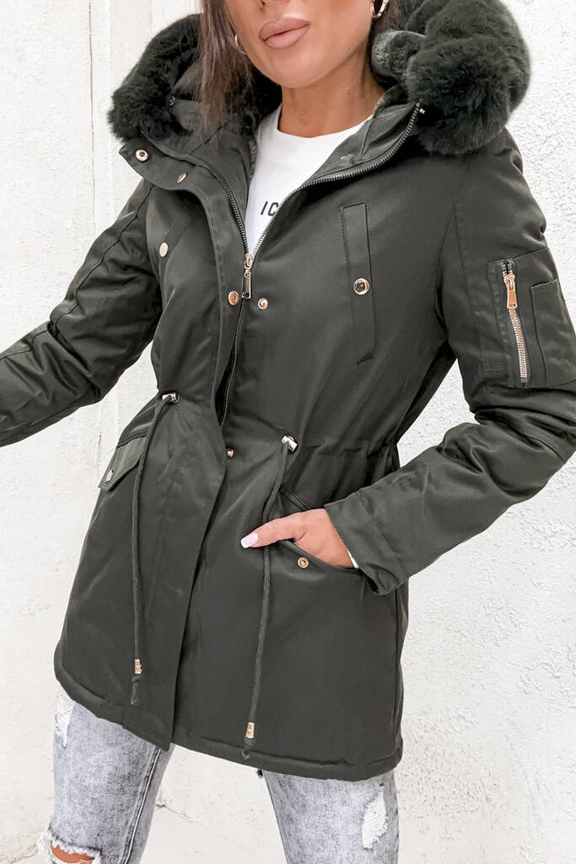 ZIELONA KURTKA PARKA ZIMOWA