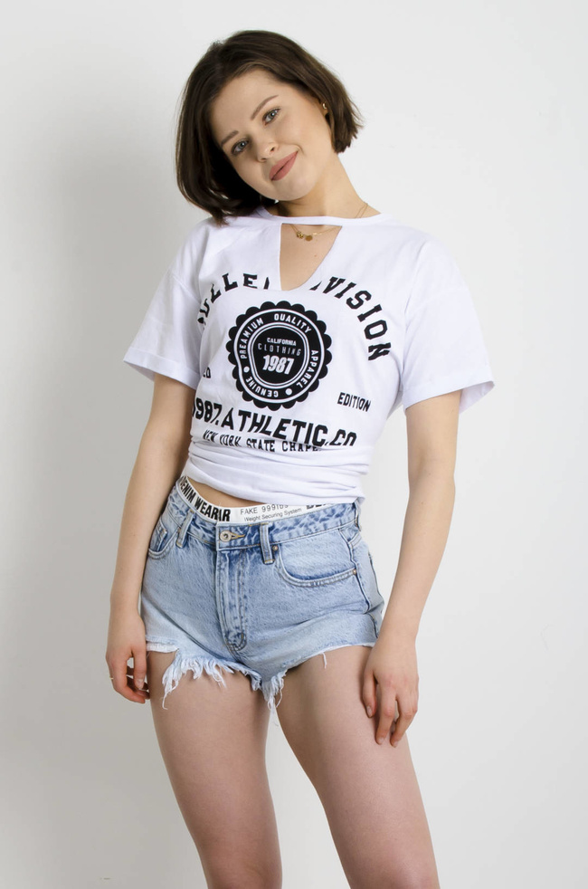 SZORTY JEANSOWE Z GUMĄ WYSOKI STAN