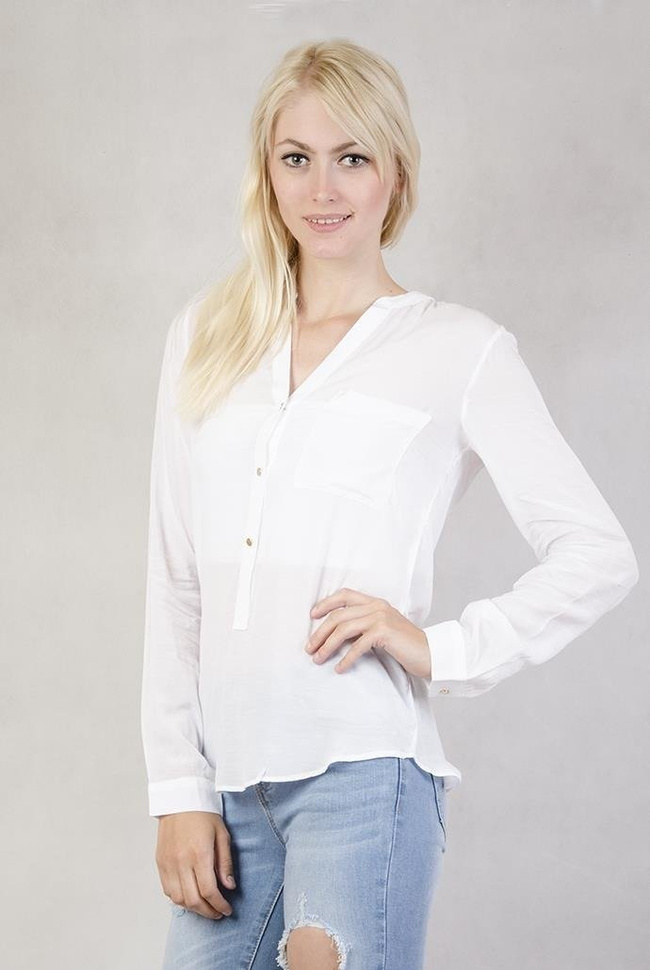Koszula zapinana na 3 guziki biała