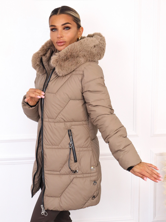 KURTKA PIKOWANA Z FUTERKIEM NA KAPTURZE- FANGO