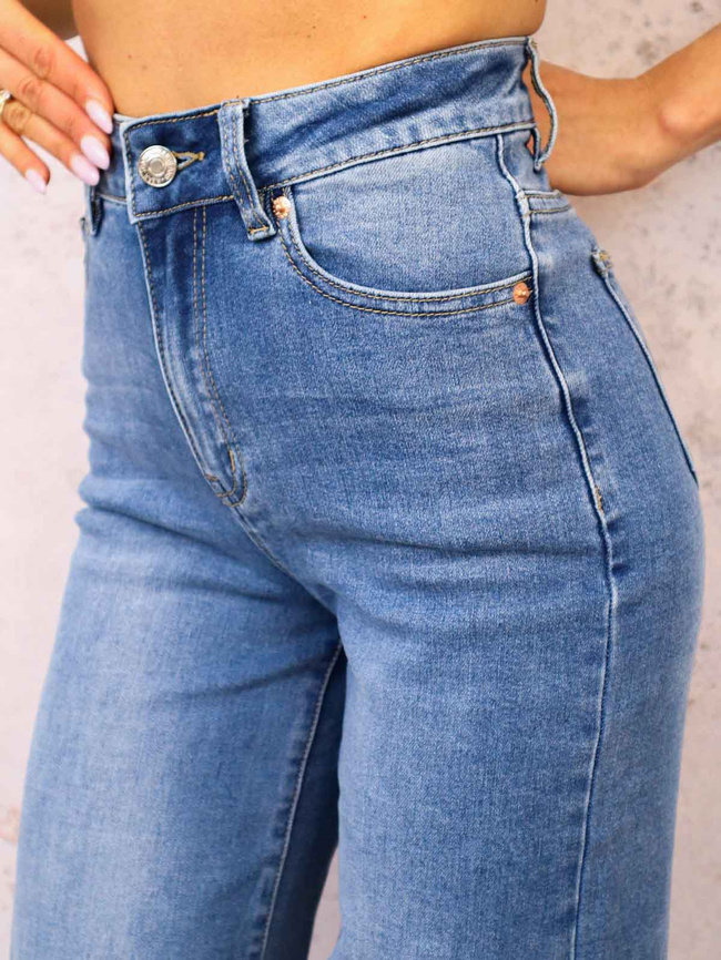 SPODNIE JEANSOWE DZWONY- NIEBIESKIE