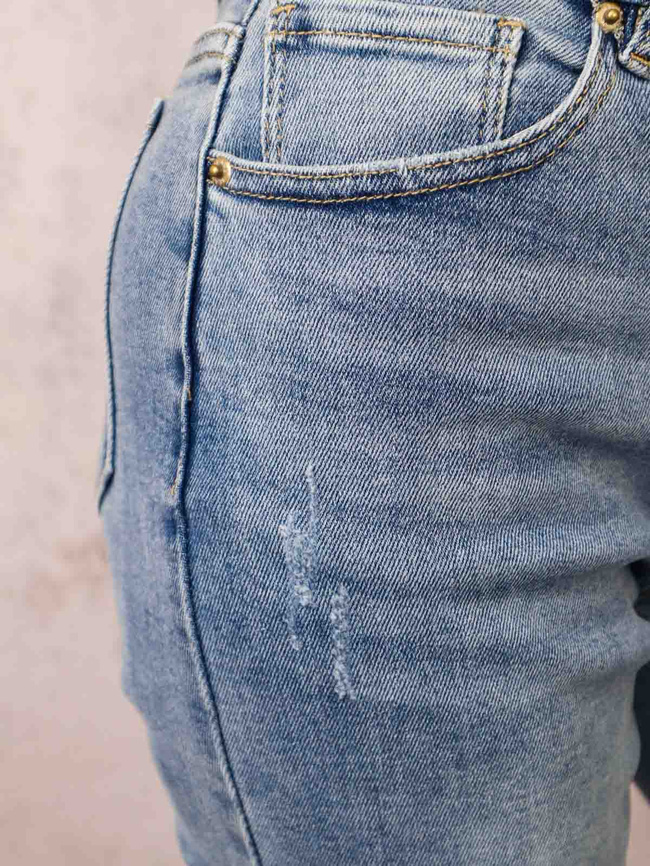 SPODNIE JEANSOWE- MOM STRETCH- CIEMNONIEBIESKIE