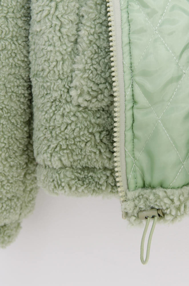 ZIELONA KURTKA Z FUTERKA ZE STÓJKĄ