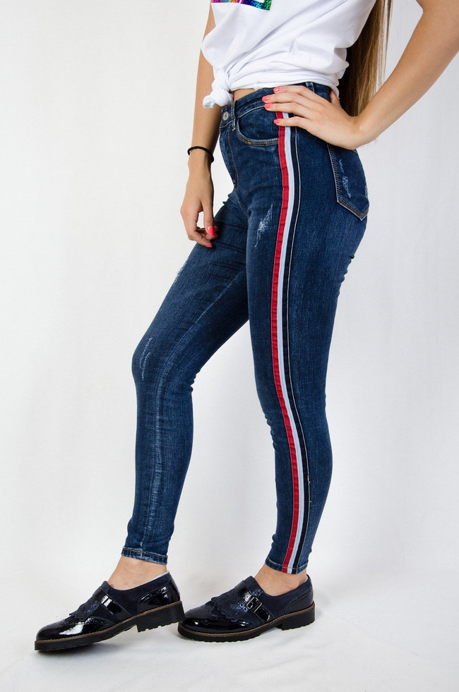 Spodnie jeansowe z lampasami