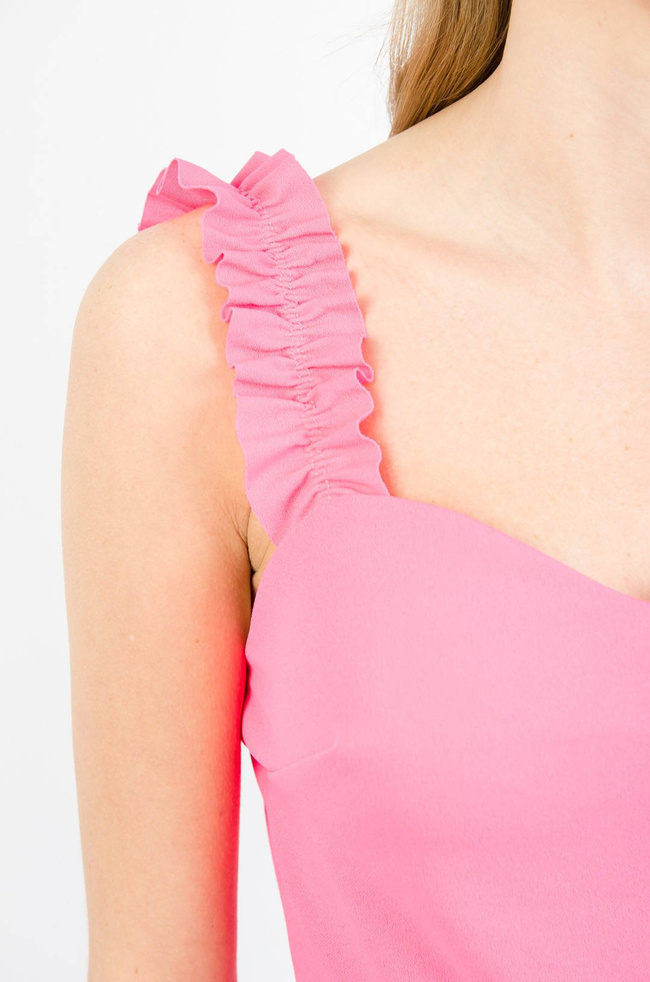 RÓŻOWE BODY NA RAMIĄCZKA Z FALBANKAMI