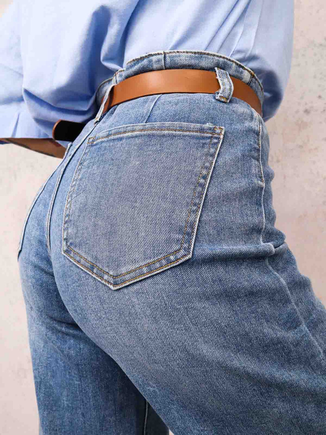 JEANSOWE SPODNIE Z SZEROKIMI NOGAWKAMI+ PASEK