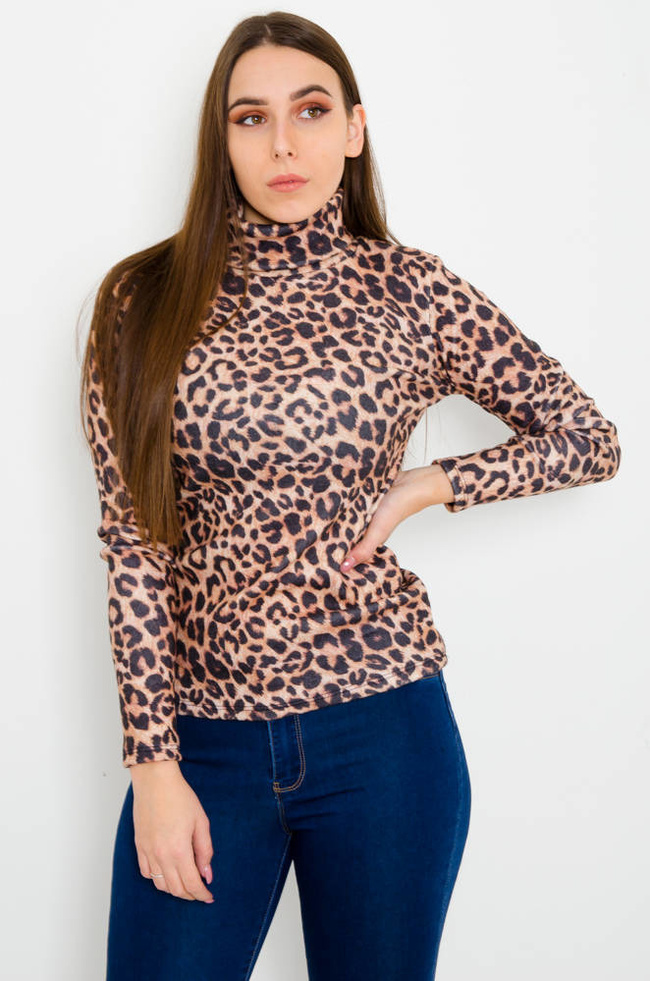 BRĄZOWY GOLF W PANTERKĘ 