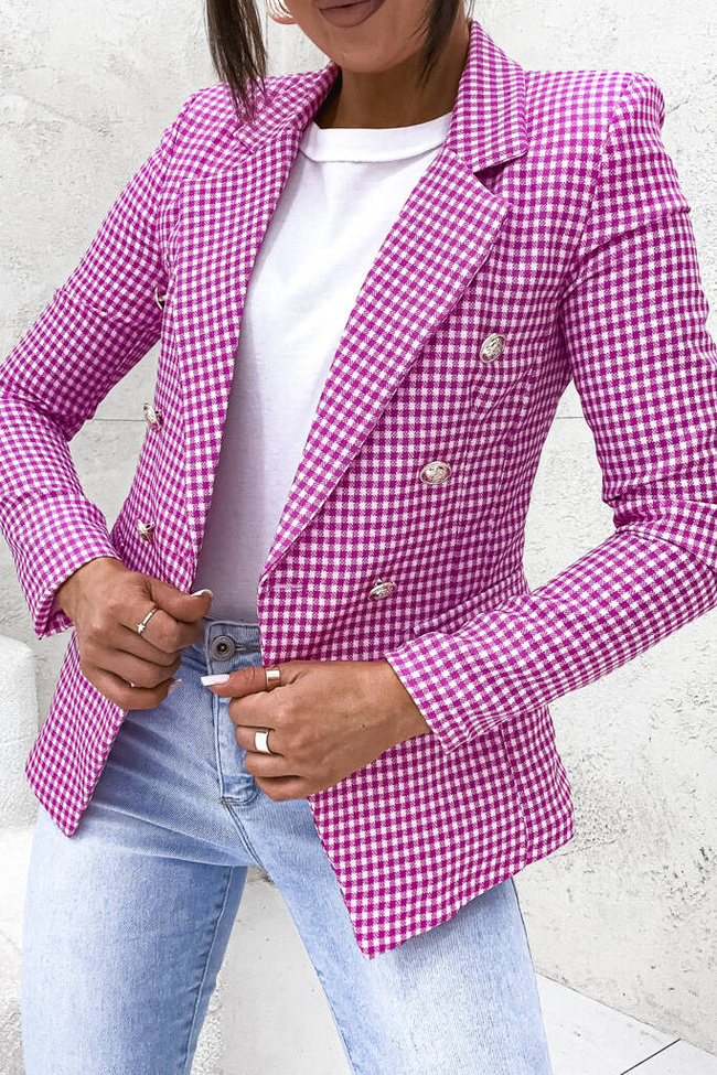 MARYNARKAW KRATKĘ ZE ZŁOTYMI GUZIKAMI- RÓŻOWA