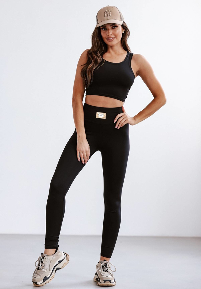 DOPASOWANY KOMPLET TOP+ LEGGINSY- CZARNY